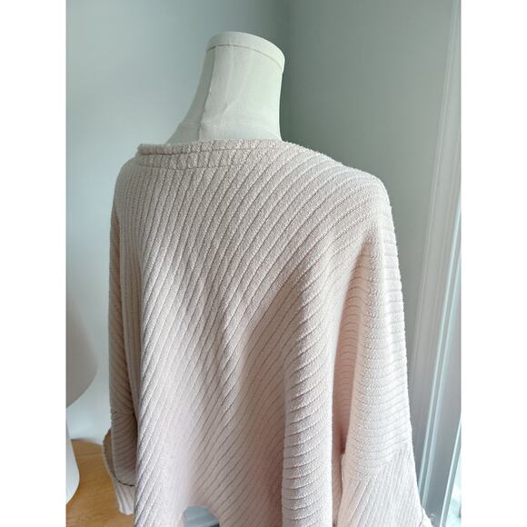 Free People I Can't Wait Cropped Sweater Size Medium Oversized Ribbed Dolman - Picture 10 of 11
